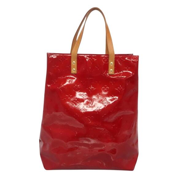 LOUIS VUITTON Monogram Vernis Reade MM Hand Bag Red Rouge M91086 - Picture 3 of 12